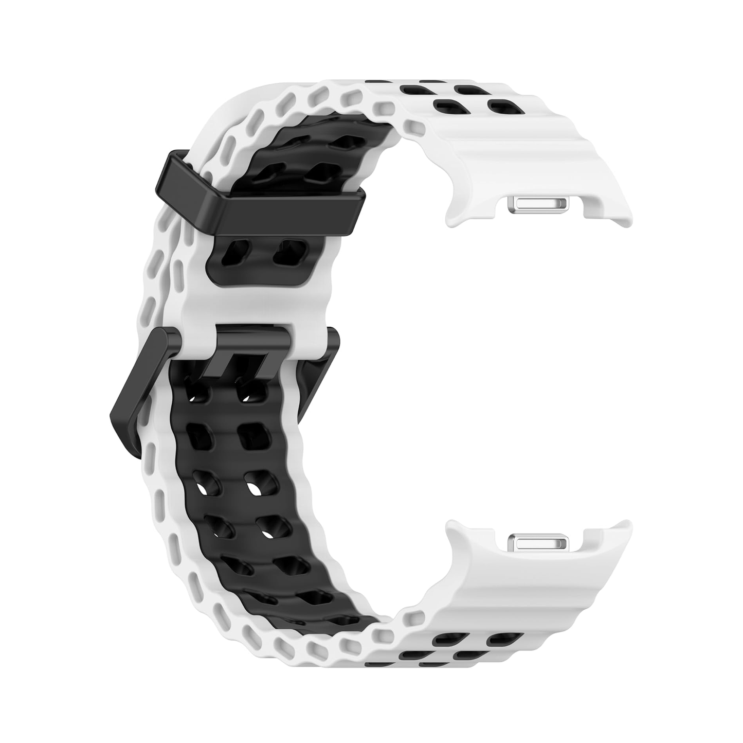 Rugged Breathable Sport Band Soft Silicone Waterproof For Samsung Galaxy Watch Ultra 47mm - White