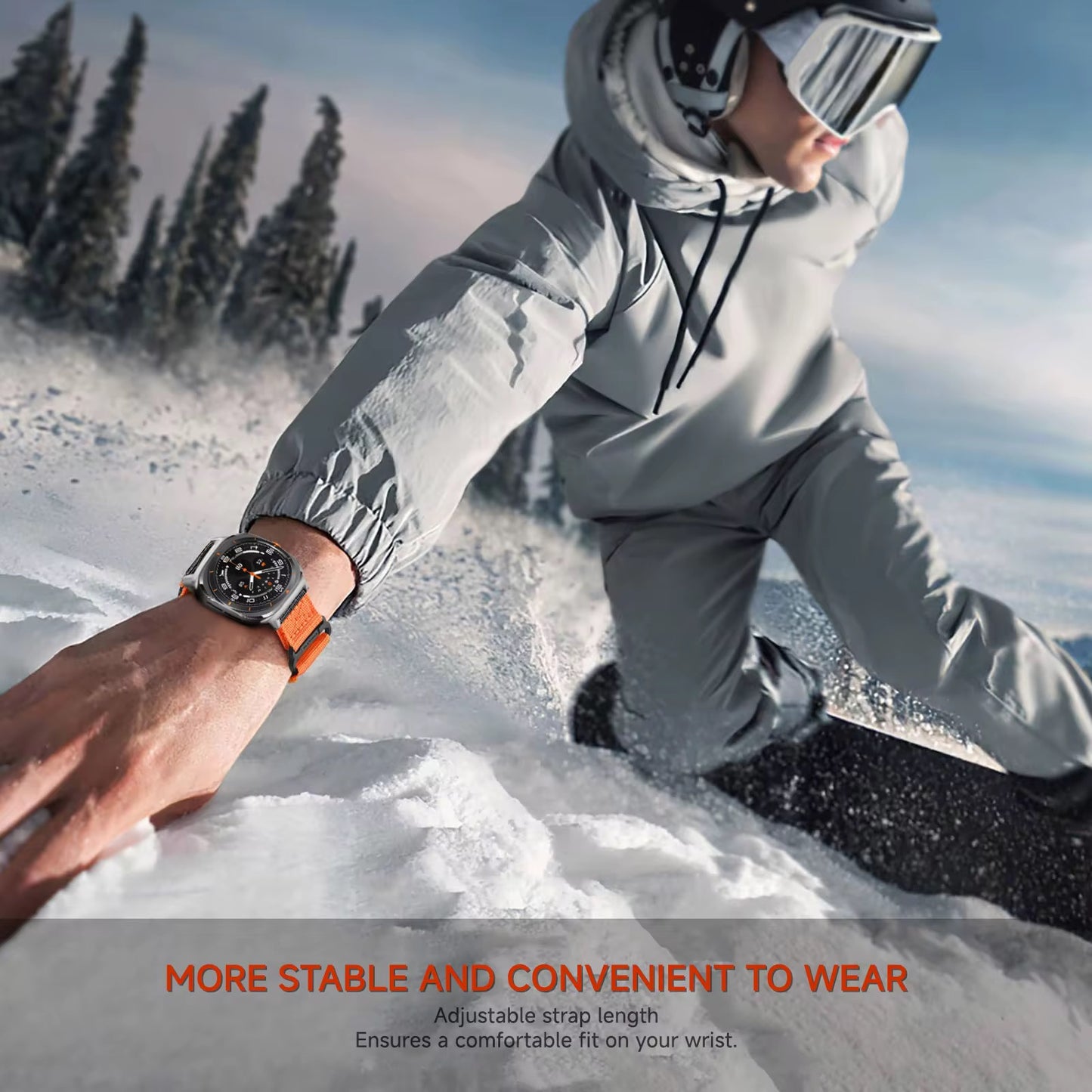 Rugged Military Tactical Nylon Braided Sport Band For Samsung Galaxy Watch Ultra 47mm - Orange