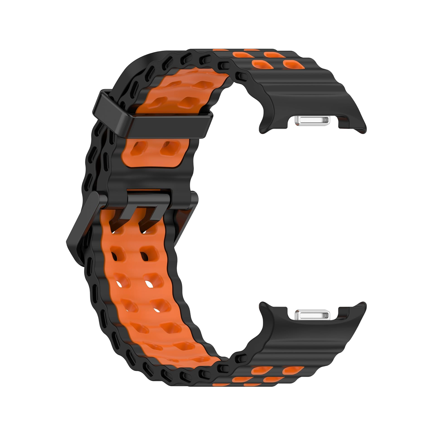 Rugged Breathable Sport Band Soft Silicone Waterproof For Samsung Galaxy Watch Ultra 47mm - Orange