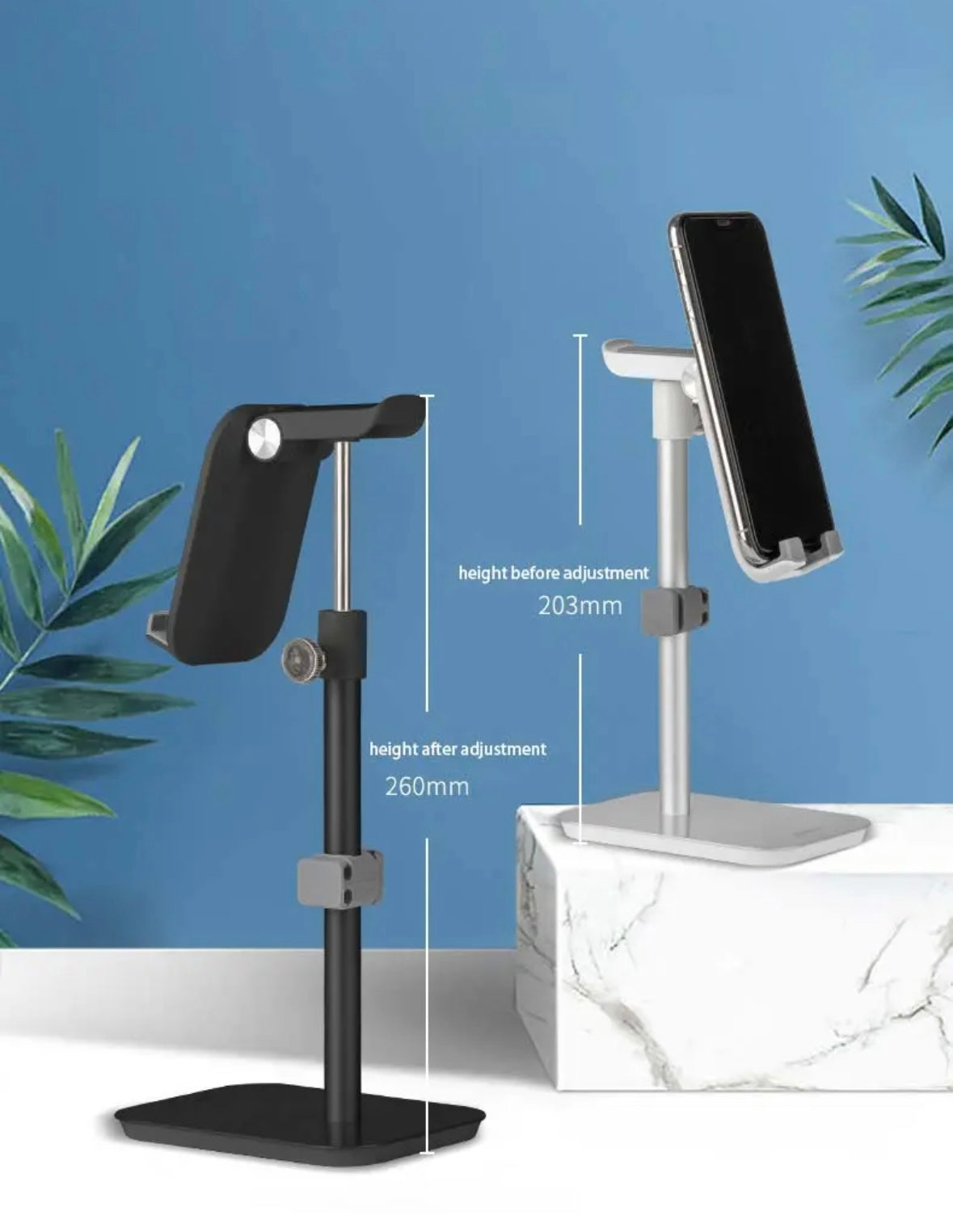 Aluminium Headset Stand 2-in-1 Phone/Tablet/Headphone Stand Desktop Mount Holder