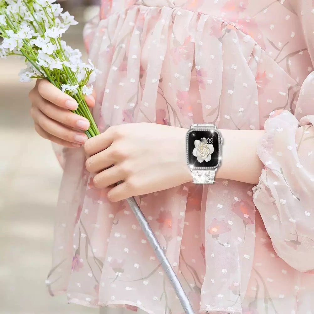 Bling PC Full Cover Watch Case Tempered Screen Protector For Apple iWatch 10 / 9 / 8 / 7 / SE / 6 / 5 / 4 / 3 / 2 / 1 / 38 / 40 / 41 / 42 / 44 / 45 / 46mm