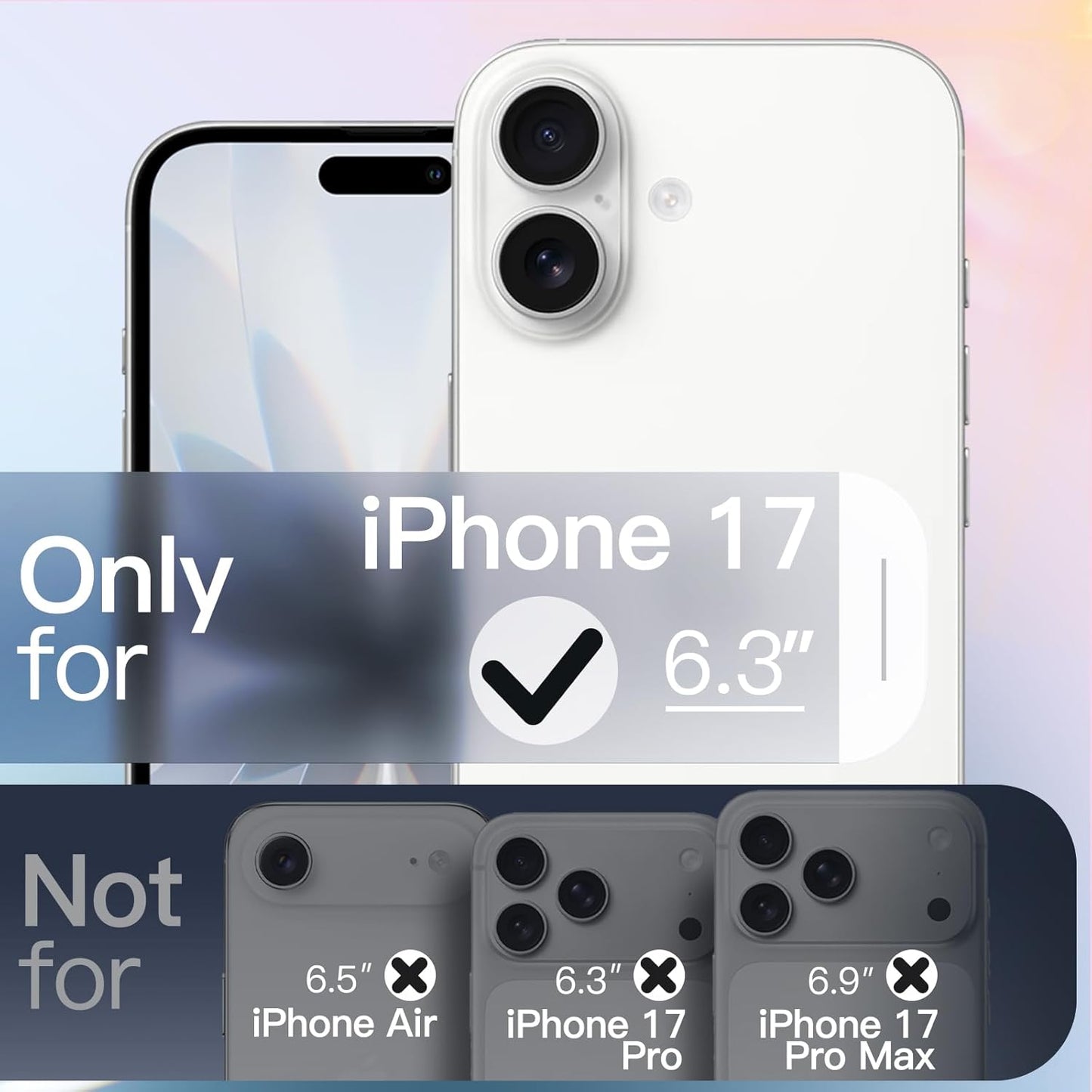 iPhone 17 (6.3") Glitter Case Clear MagSafe Compatible Sparkly Shockproof Bling Phone Cover