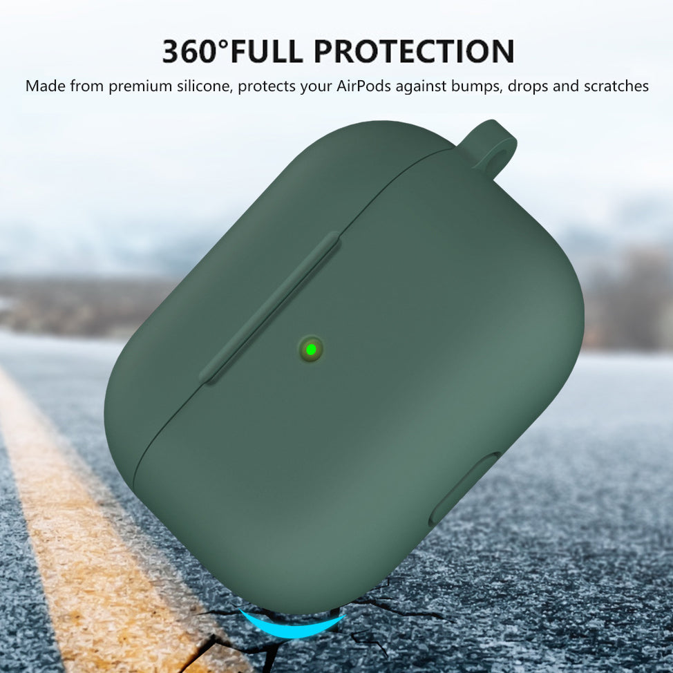 For Apple AirPods Silicone Case Protective Soft Cover Shell Key Chain