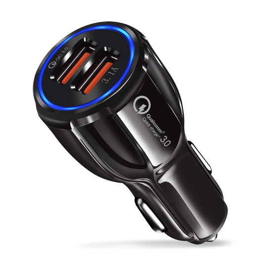 Fast Charge QC3.0 Car Charger 2 USB Ports Power Adapter Cigarette Lighter Socket