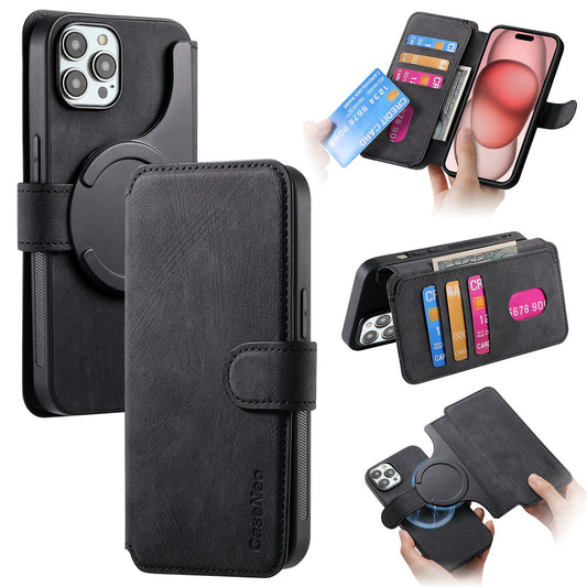 For iPhone 16 Pro Max Plus Detachable Wallet Case Flip Leather Magsafe Magnetic Cover