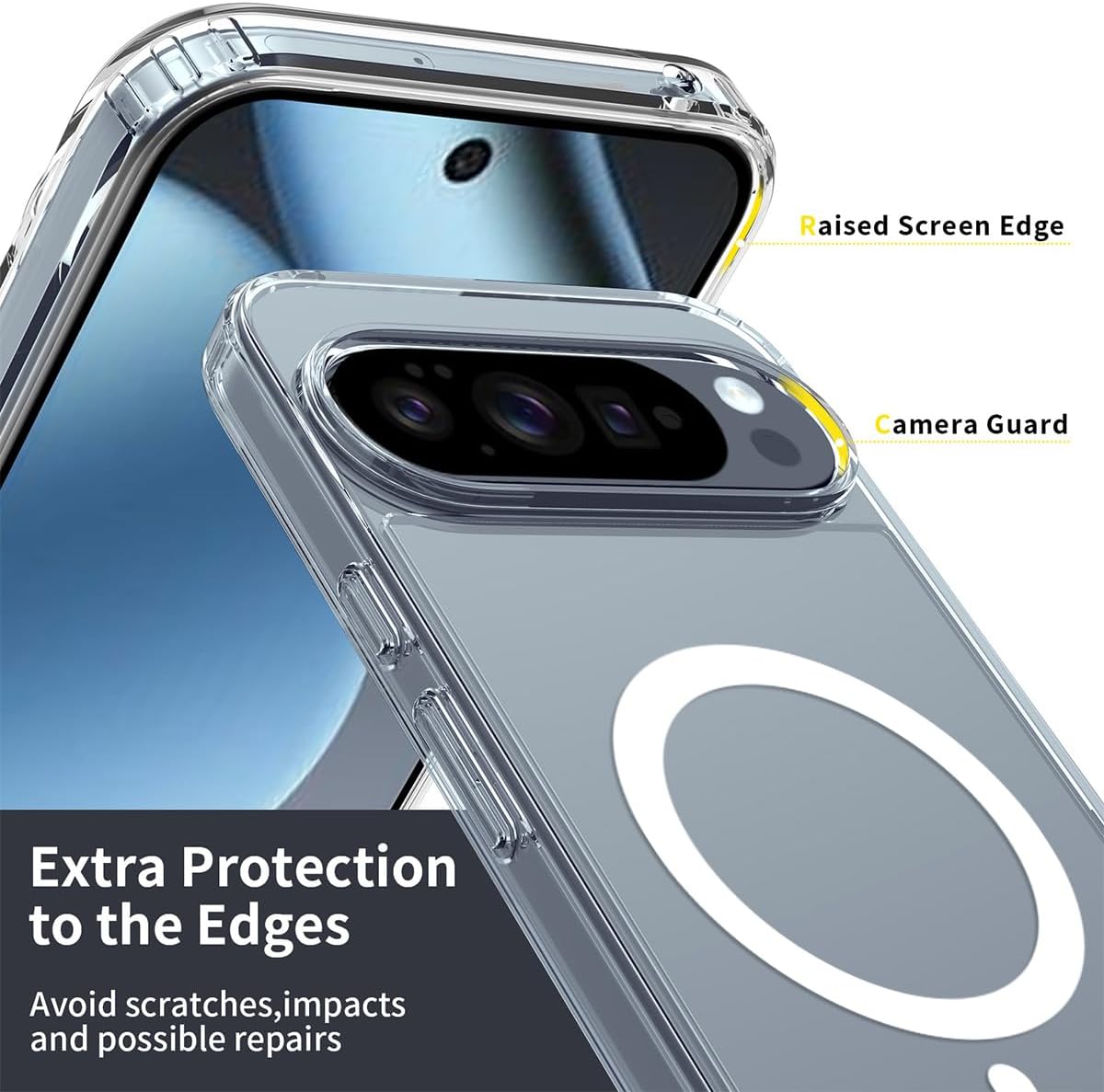 Magnetic Clear Case for Google Pixel 10 Pro XL MagSafe Compatible Anti-Scratch Transparent Protective Cover