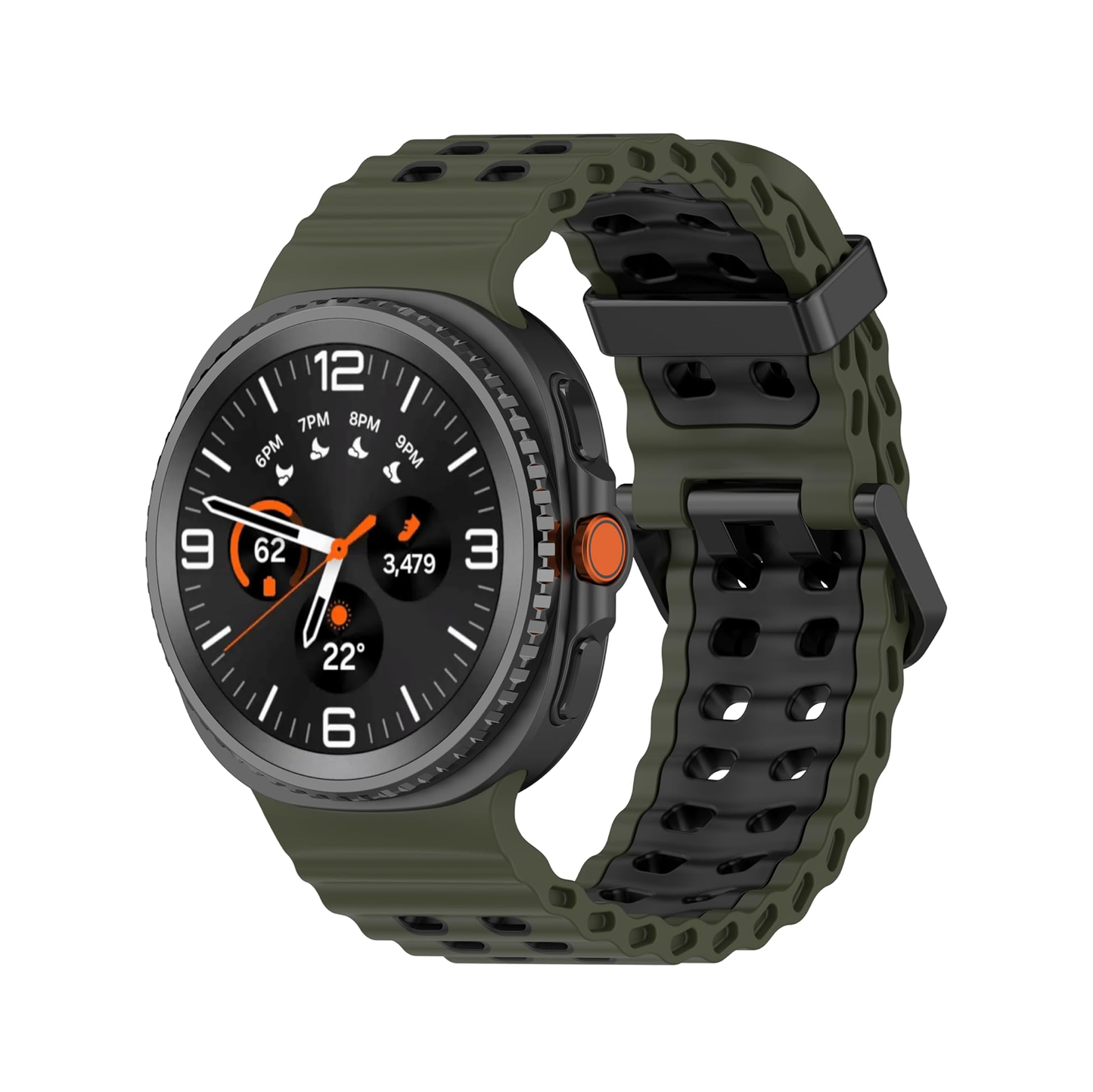 Rugged Breathable Sport Band Soft Silicone Waterproof For Samsung Galaxy Watch Ultra 47mm - Green