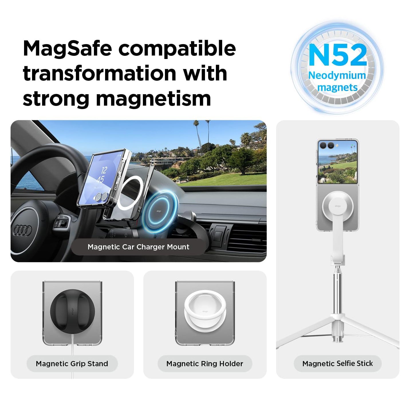 Magnetic Clear Case for Samsung Galaxy Z Flip 7 MagSafe Compatible Magnetic Shockproof Bumper Clear Cover