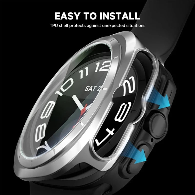 For Samsung Galaxy Watch Ultra 47mm Full Cover Screen Glass Protector Shell Case