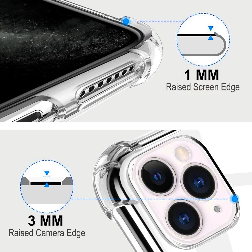 Clear Shockproof Bumper Case Black Cover For iPhone