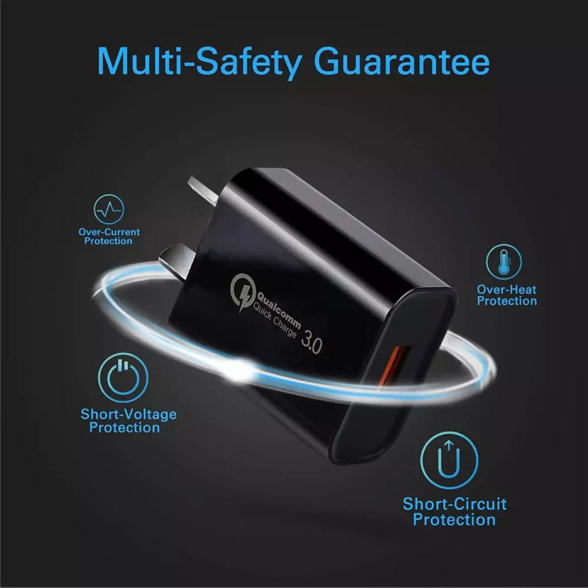 Qualcomm Quick Charge 3.0 USB Adapter - AU/NZ SAA Approved plug