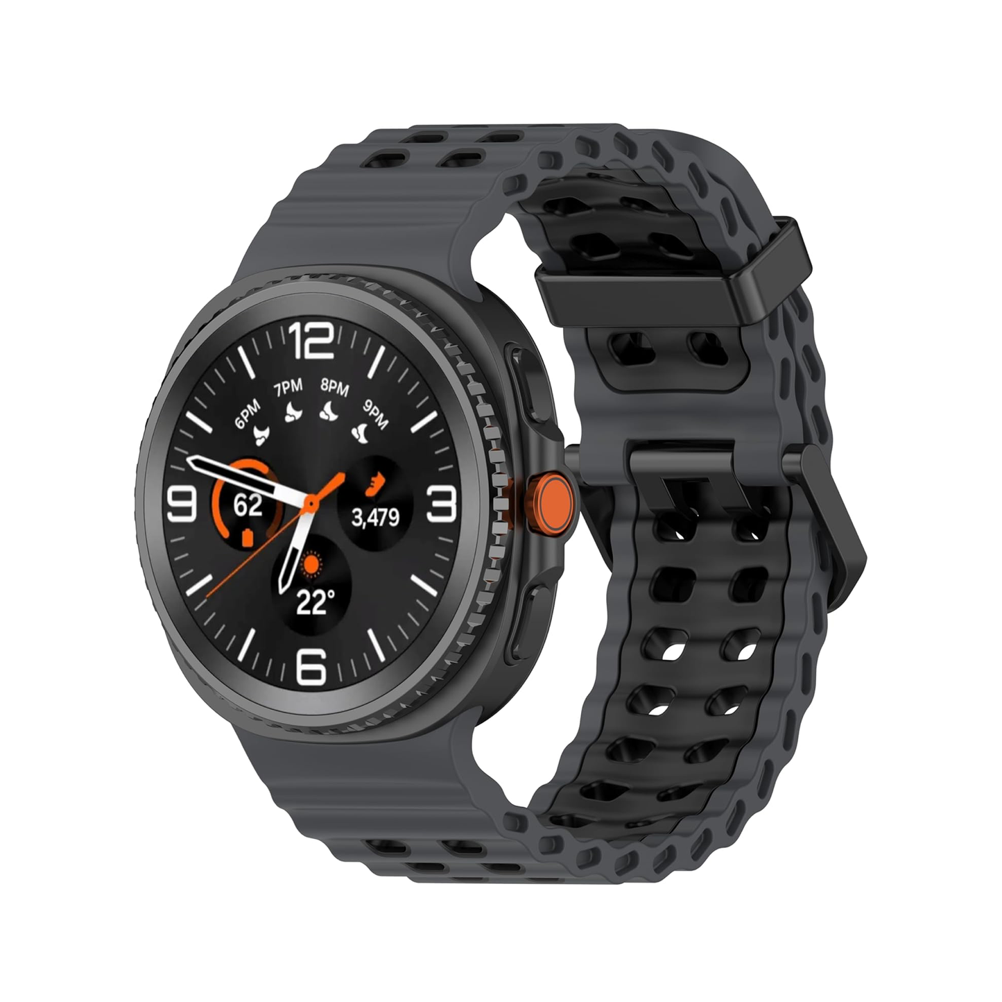 Rugged Breathable Sport Band Soft Silicone Waterproof For Samsung Galaxy Watch Ultra 47mm - Black