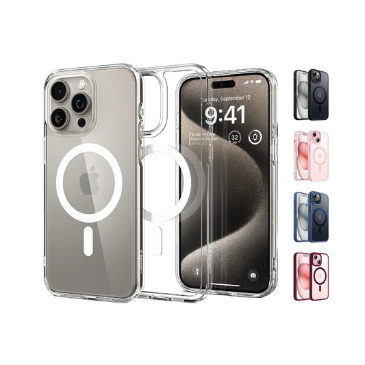 Case Clear Magnetic Shockproof Cover For iPhone 16 15 14 13 12 11 Pro Max Plus Mini