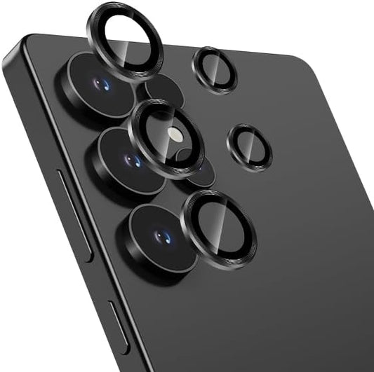 For Samsung Galaxy S25 Ultra Metal Camera Lens Glass Individual Eagle Protector Cover - Black