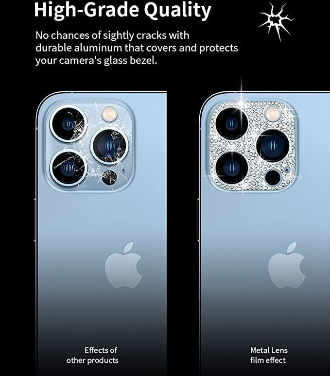 Camera Lens Protector Cover Bling Rhinestone Diamond For iPhone