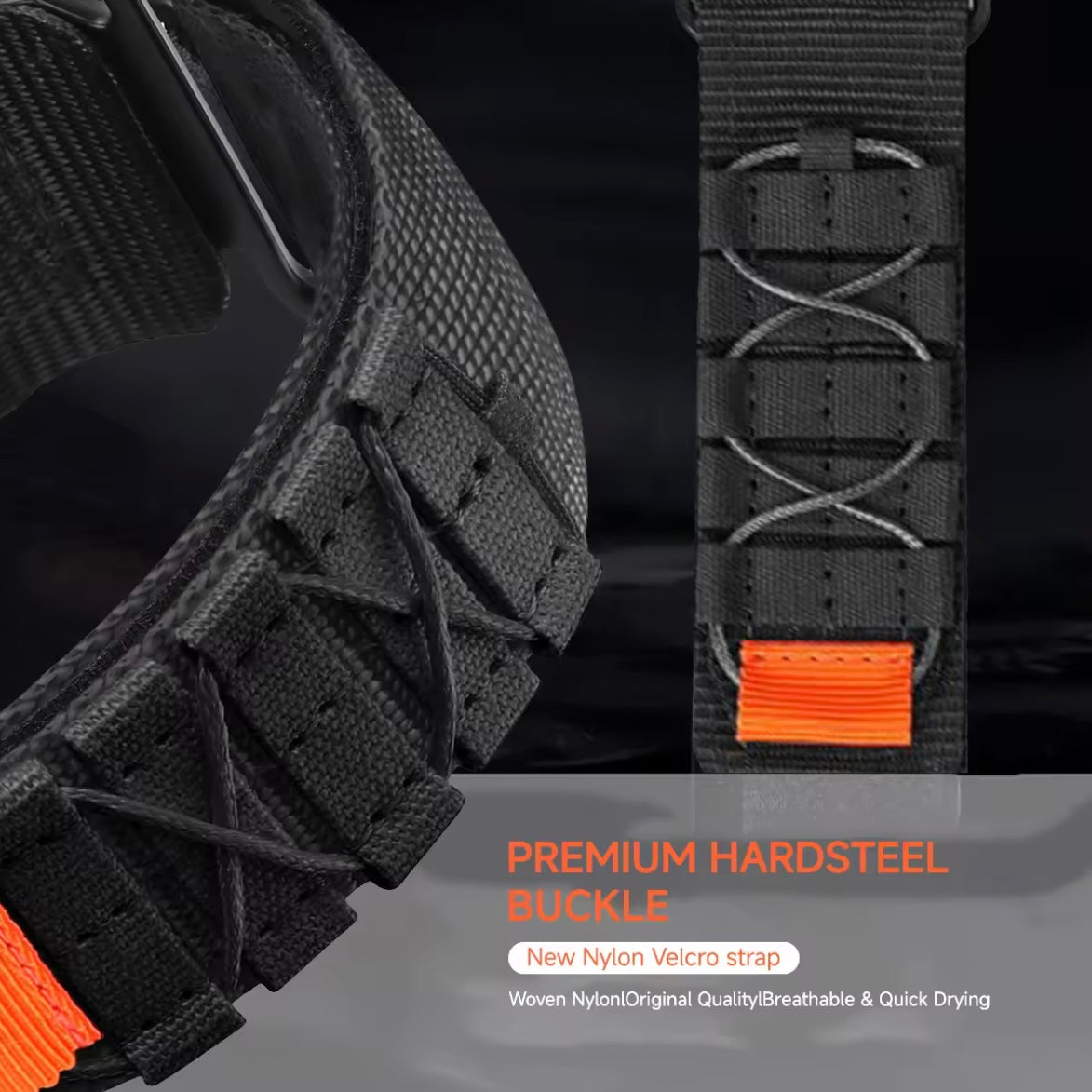 Rugged Military Tactical Nylon Braided Sport Band For Samsung Galaxy Watch Ultra 47mm - Black