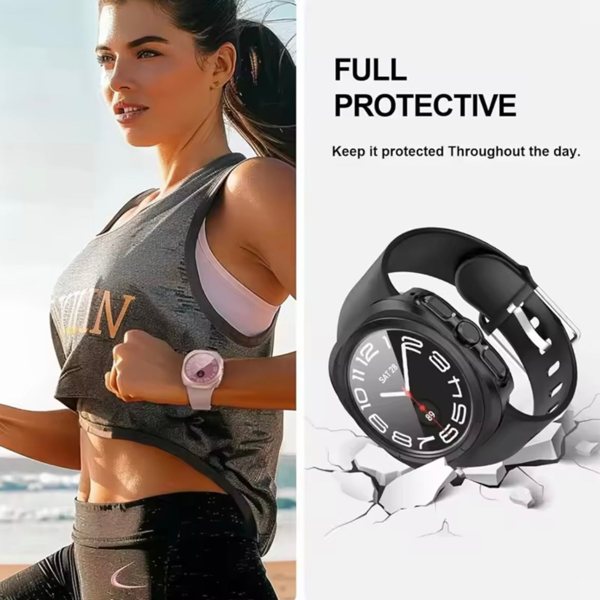 For Samsung Galaxy Watch Ultra 47mm Full Cover Screen Glass Protector Shell Case