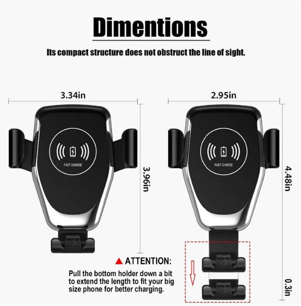Wireless Car Charger Gravity Phone Holder Mount