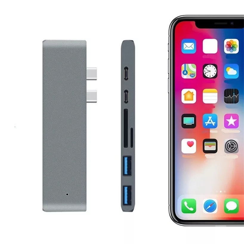 7 in 2 Hub For MacBook Laptop Thunderbolt 3.0 USB Type-C Hub Adapter HDMI SD TF