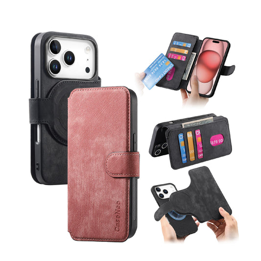 For iPhone 17 Pro Max (6.9") Detachable Wallet Case Flip Leather Magsafe Magnetic Cover