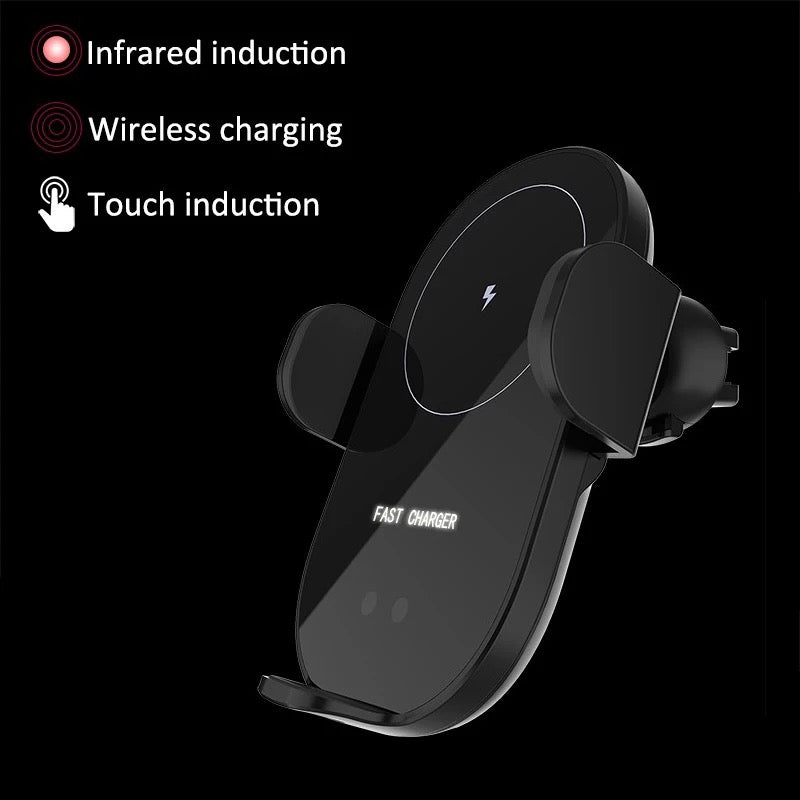 15W Automatic Clamping Wireless Charging Car Charger Mount Air Vent Phone Holder