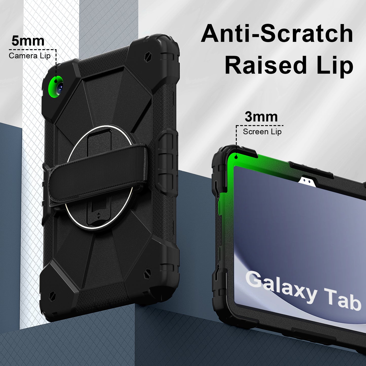Rugged Stand Hard Case Shockproof Cover Strap For Samsung Tab A9 Plus