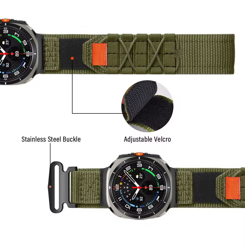 Rugged Military Tactical Nylon Braided Sport Band For Samsung Galaxy Watch Ultra 47mm - Green