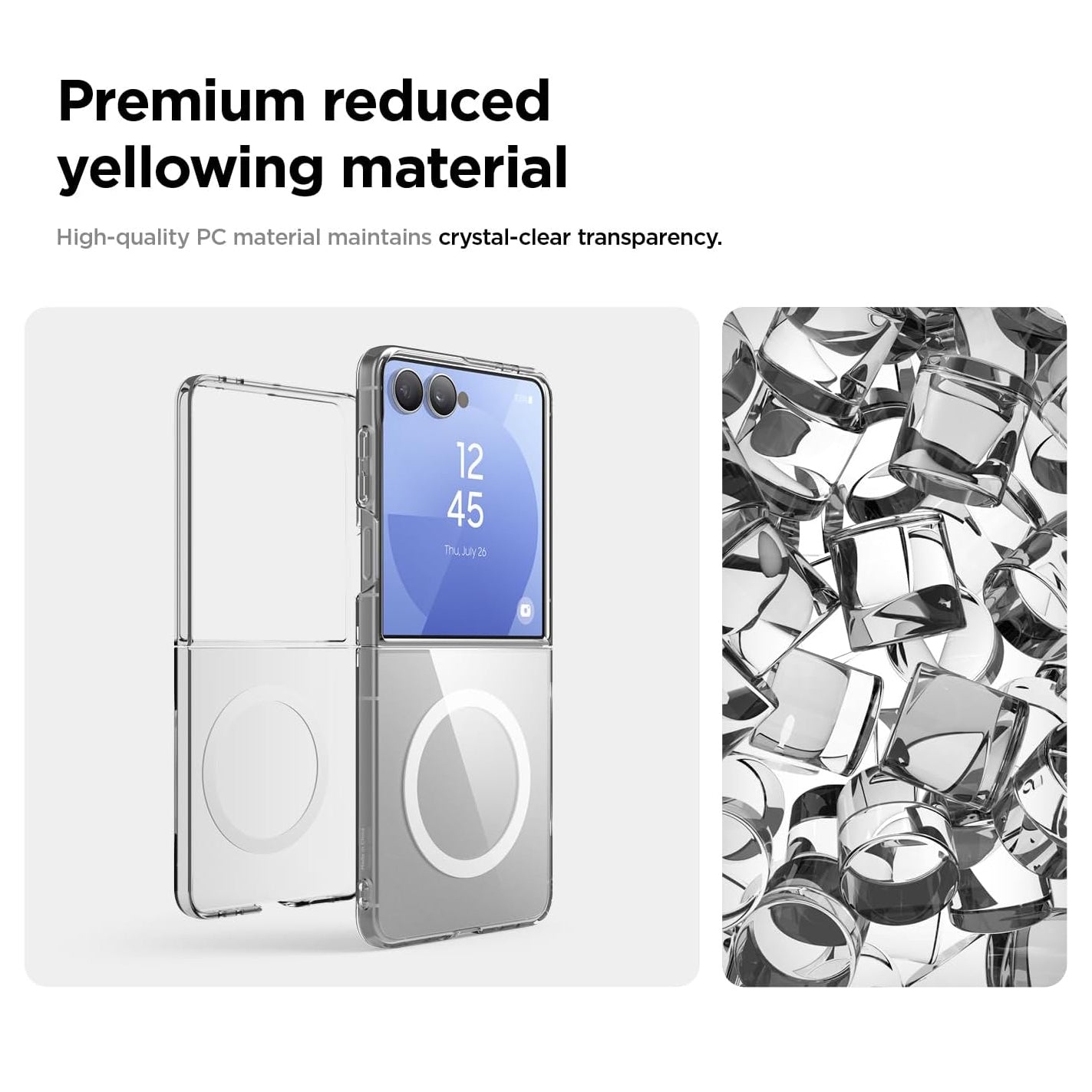 Magnetic Clear Case for Samsung Galaxy Z Flip 7 MagSafe Compatible Magnetic Shockproof Bumper Clear Cover