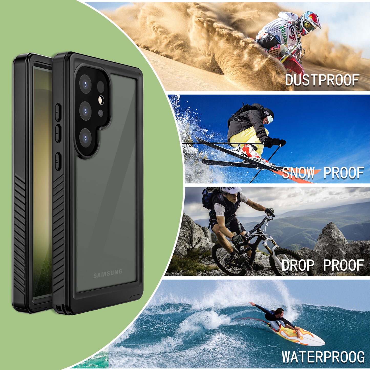 Redpepper Life Cover Waterproof Dust ShockProof Case Samsung S25 S24 S23 S22 S21 S20 FE Note 20 Ultra S10 Plus