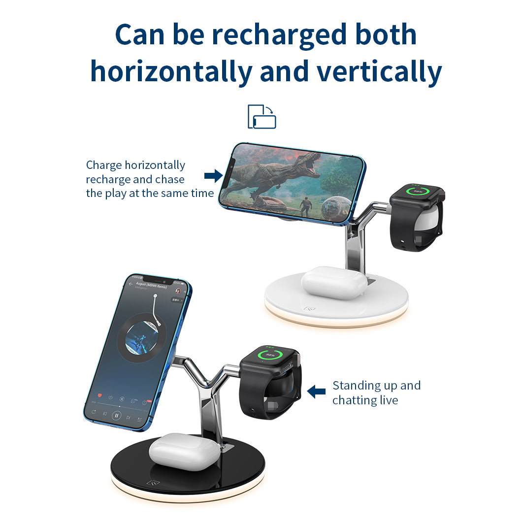 Wireless Charger 15W Fast Charger Station Lamp For Apple Watch iPhone AirPods