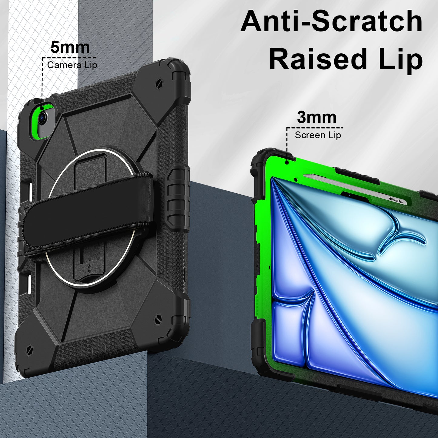 Rugged Stand Hard Case Shockproof Cover Strap For iPad Air 13" 2024 & 2025