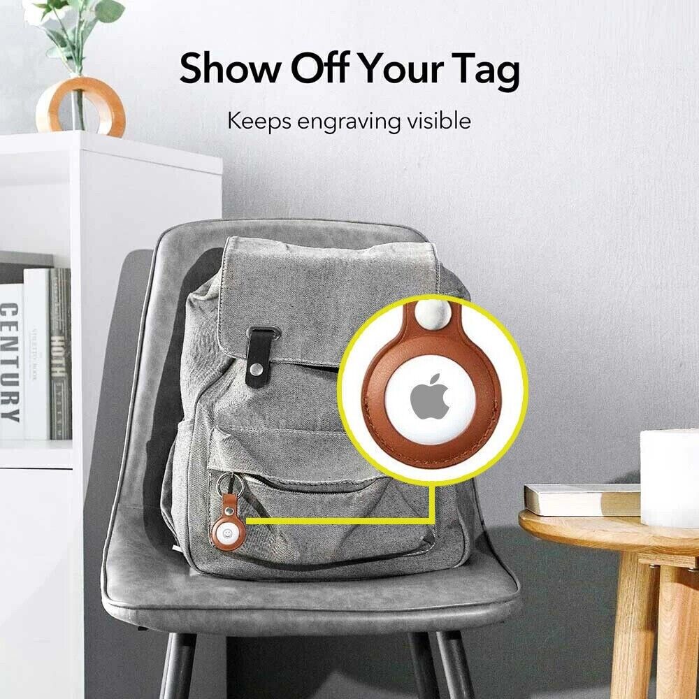 For Apple AirTag Leather Case Protective Shell Location Tracker Air Tag Cover