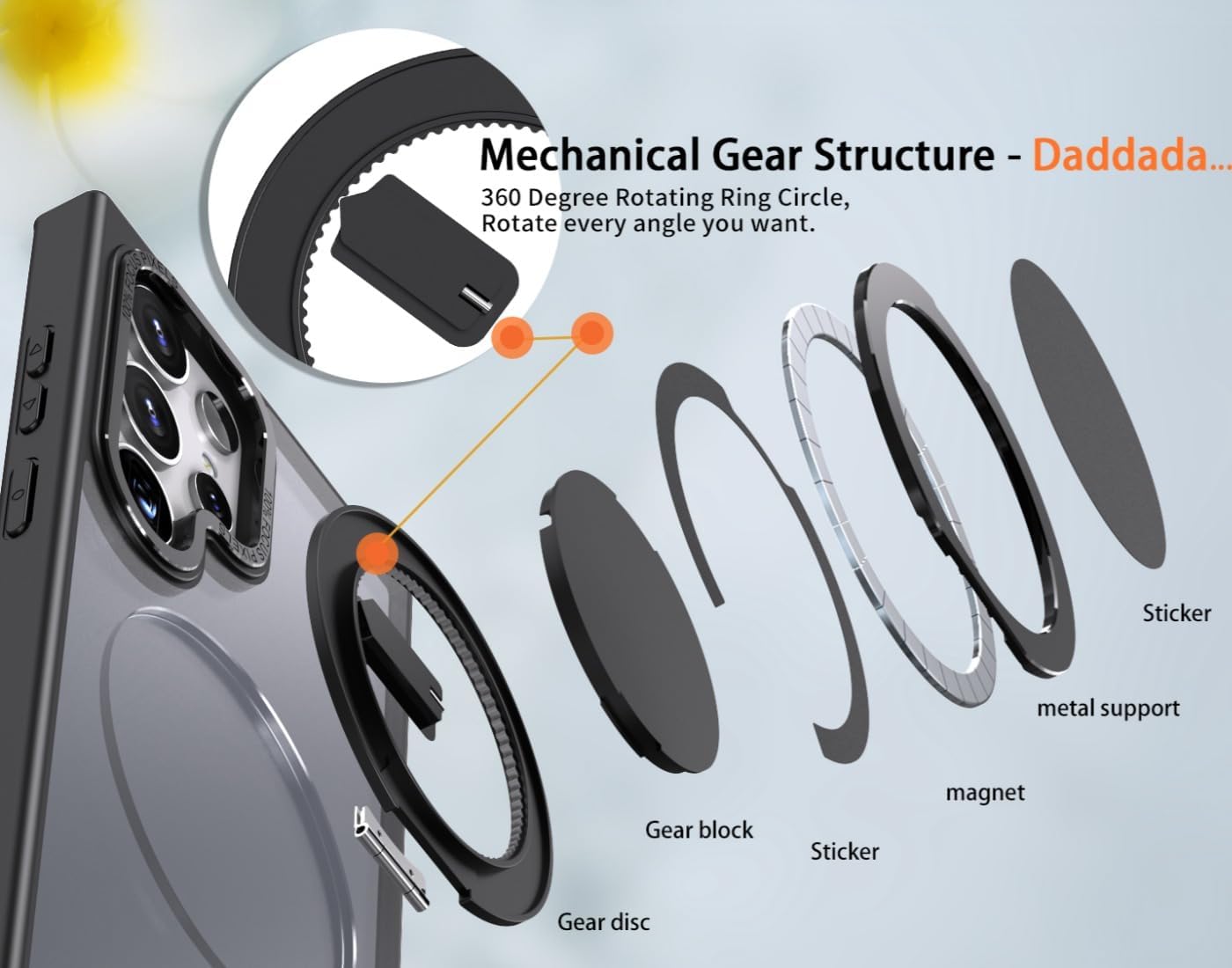 For S25 Ultra Magnetic MagSafe Phone Shockproof Case Ring Kickstand Stand Cover