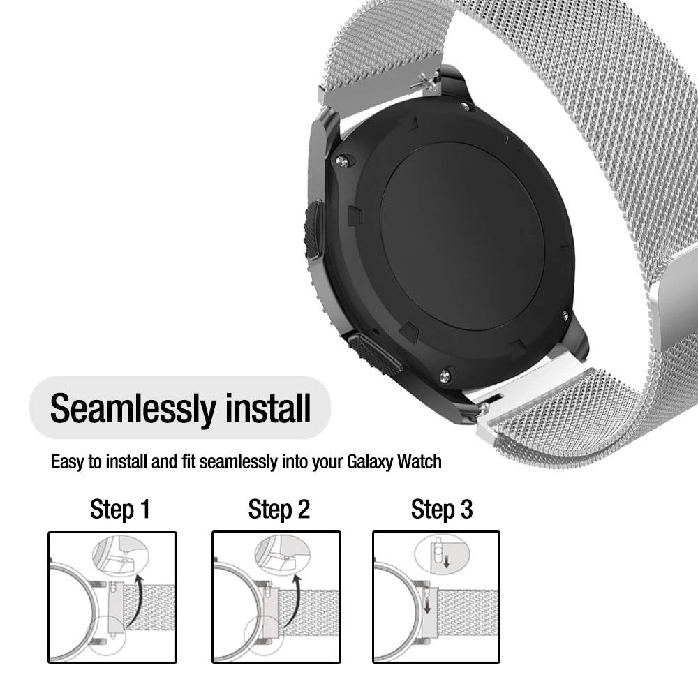 Stainless Steel Magnetic Milanese Loop Watch Band Strap For Samsung Galaxy Watch 4 5 6 7 Garmin Venu Huawei 20mm 22mm