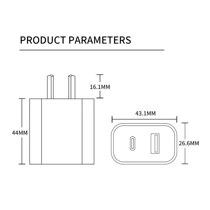 20W USB Type-C Wall Adapter Fast Charger PD Plug