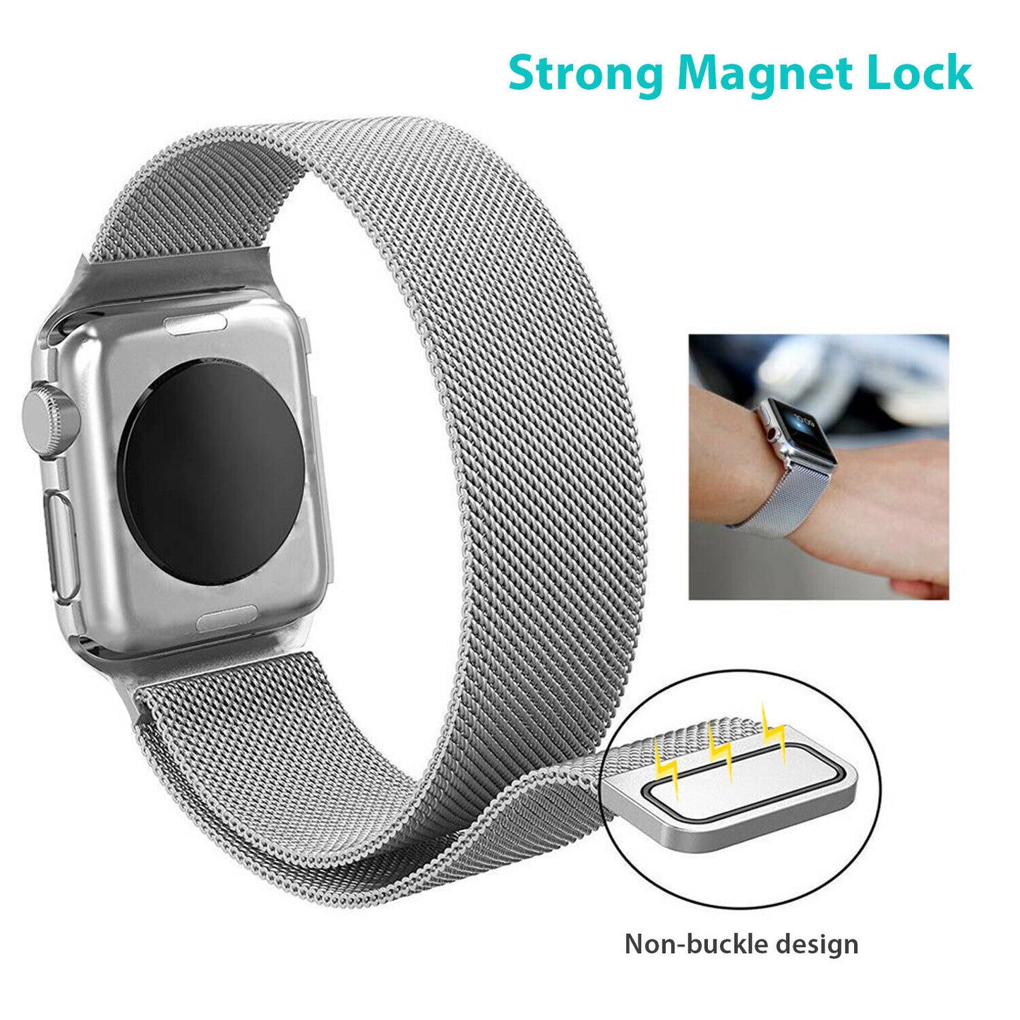 Stainless Steel Magnetic Milanese Loop Watch Band Strap For Apple iWatch Ultra 10 9 8 7 6 5 4 3 2 1 SE 49 46 45 44 42 41 40 38 mm