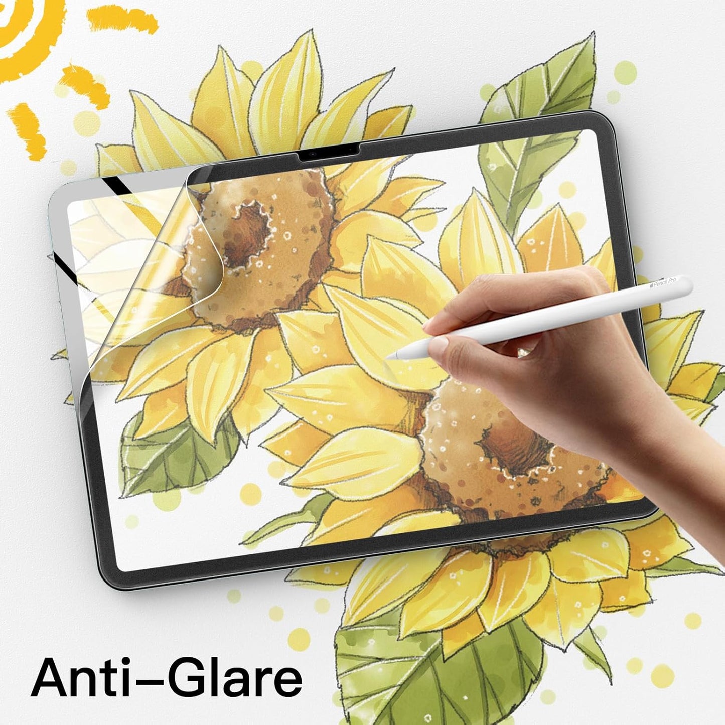 Paper Feel Screen Protector for iPad Air 11" M4/M3/M2 (2026/2025/2024) Anti-Glare Matte PET Film for Drawing & Writing