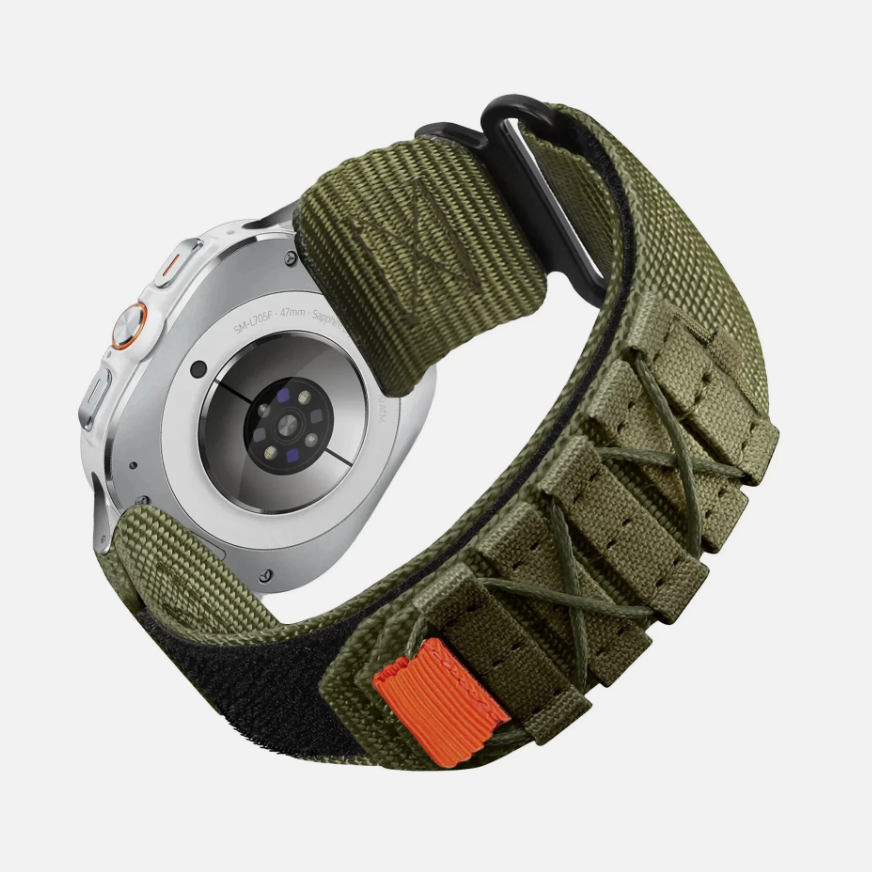 Rugged Military Tactical Nylon Braided Sport Band For Samsung Galaxy Watch Ultra 47mm - Green