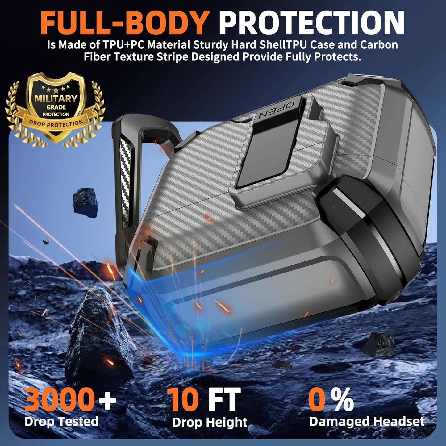 For Airpods 4 Gen (2024) Case with Lock Lid & Stand, Shockproof Protective Cover (Grey)