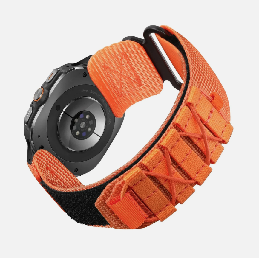 Rugged Military Tactical Nylon Braided Sport Band For Samsung Galaxy Watch Ultra 47mm - Orange