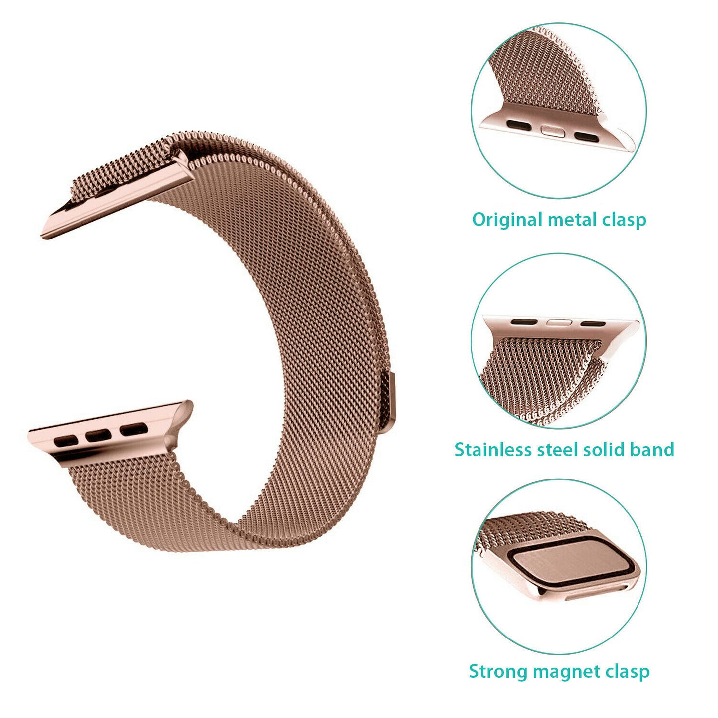 Stainless Steel Magnetic Milanese Loop Watch Band Strap For Apple iWatch Ultra 10 9 8 7 6 5 4 3 2 1 SE 49 46 45 44 42 41 40 38 mm