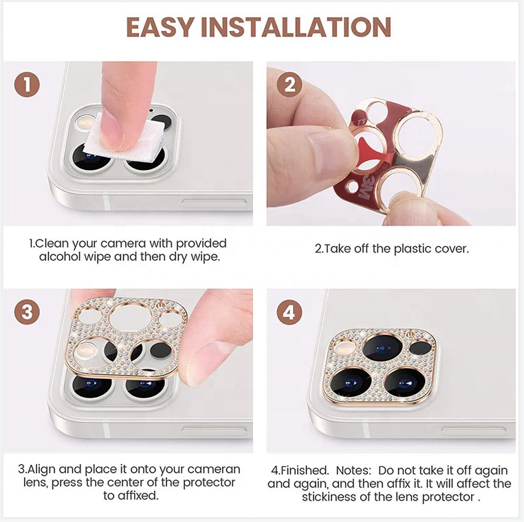 Camera Lens Protector Cover Bling Rhinestone Diamond For iPhone