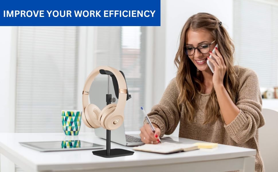 Aluminium Headset Stand 2-in-1 Phone/Tablet/Headphone Stand Desktop Mount Holder
