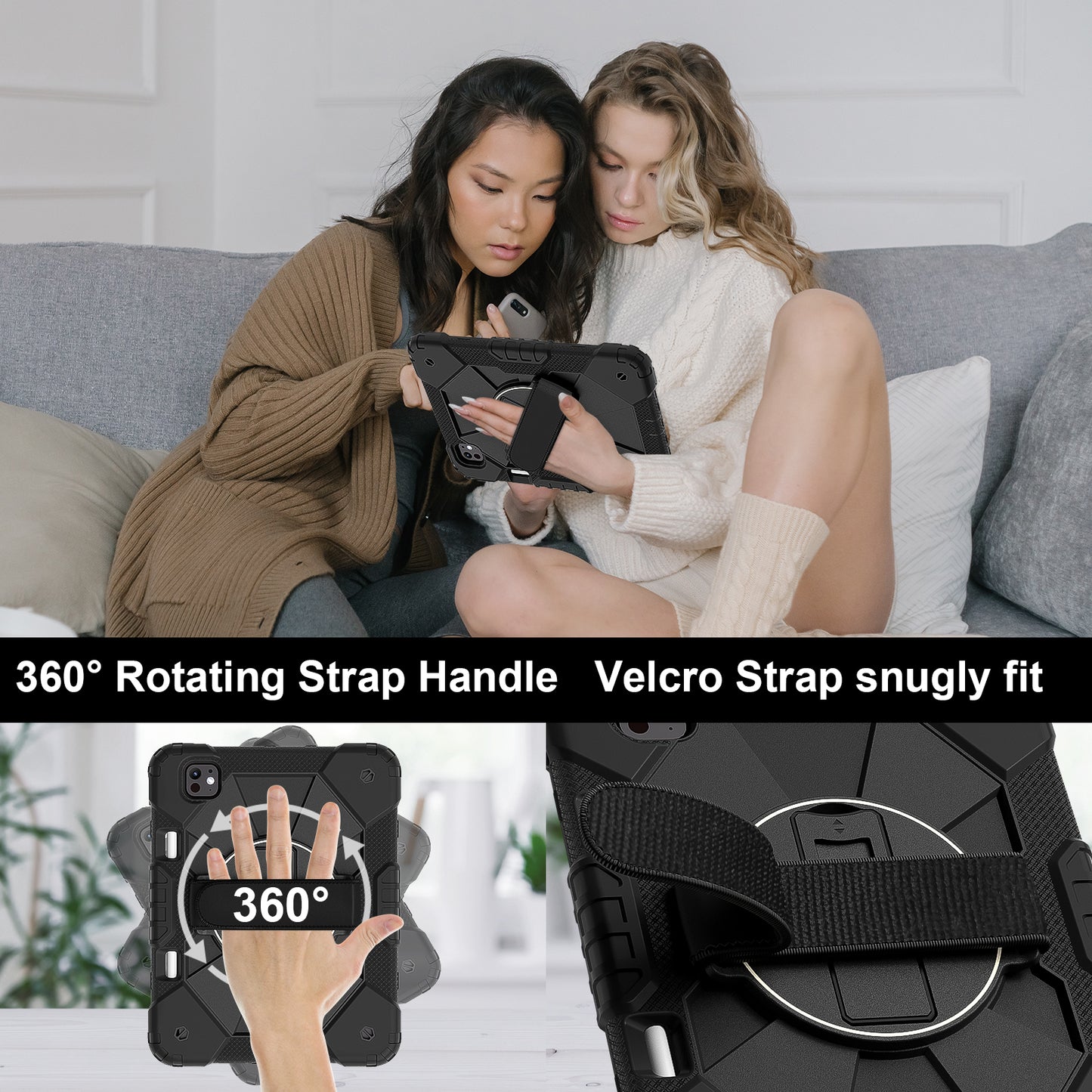 Rugged Stand Hard Case Shockproof Cover Strap For iPad Pro 11" (2024)