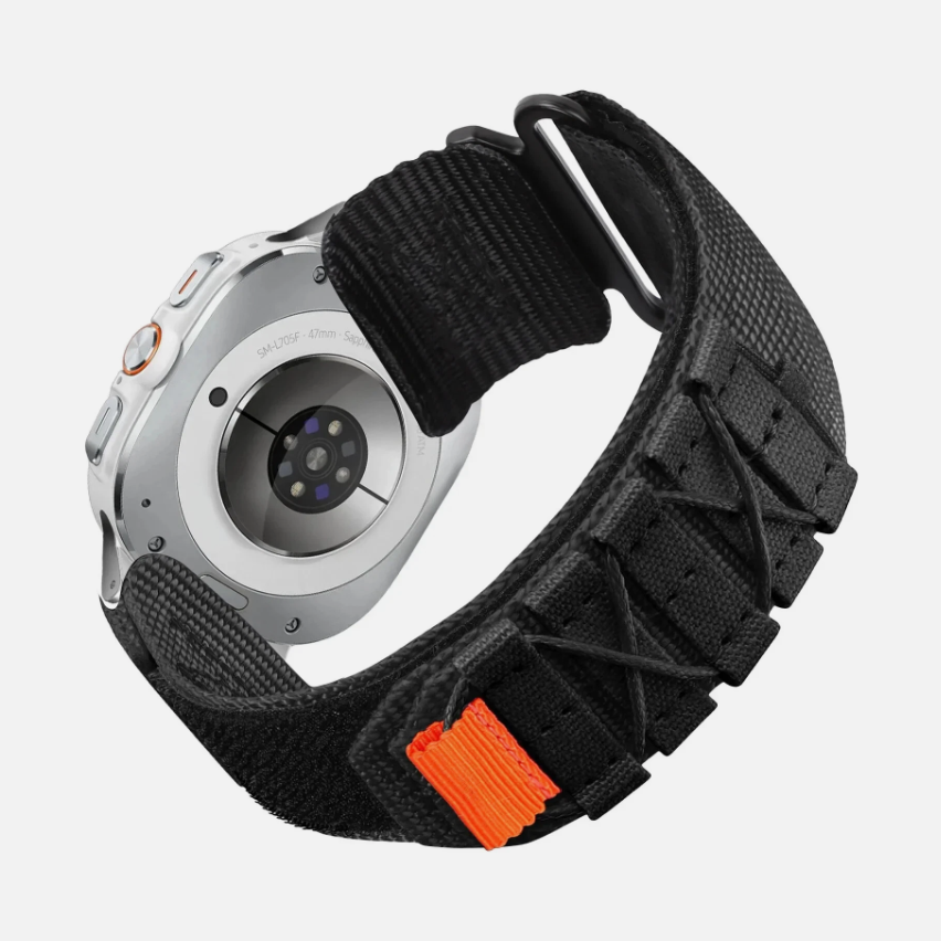 Rugged Military Tactical Nylon Braided Sport Band For Samsung Galaxy Watch Ultra 47mm - Black