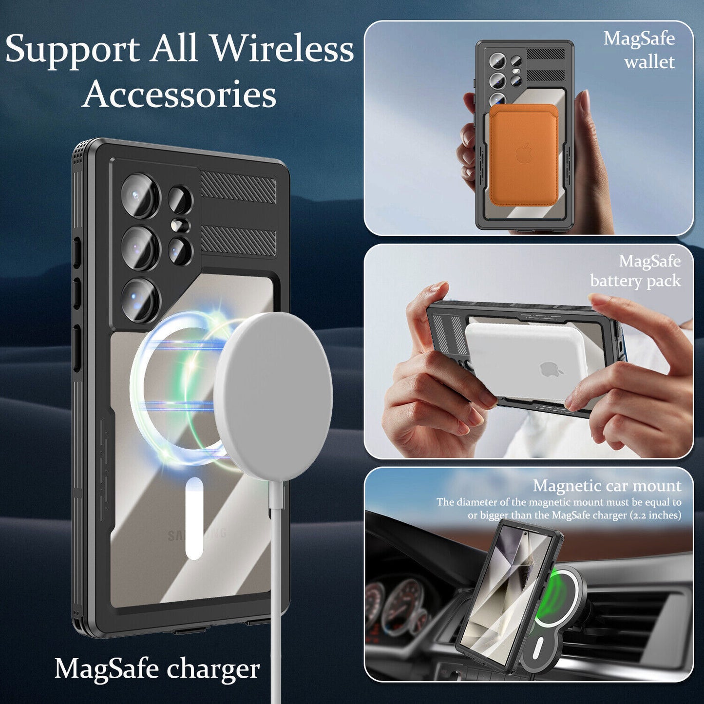 Redpepper Life Waterproof ShockProof Case For Samsung Galaxy S24 Ultra Plus Cover MagSafe Magnetic