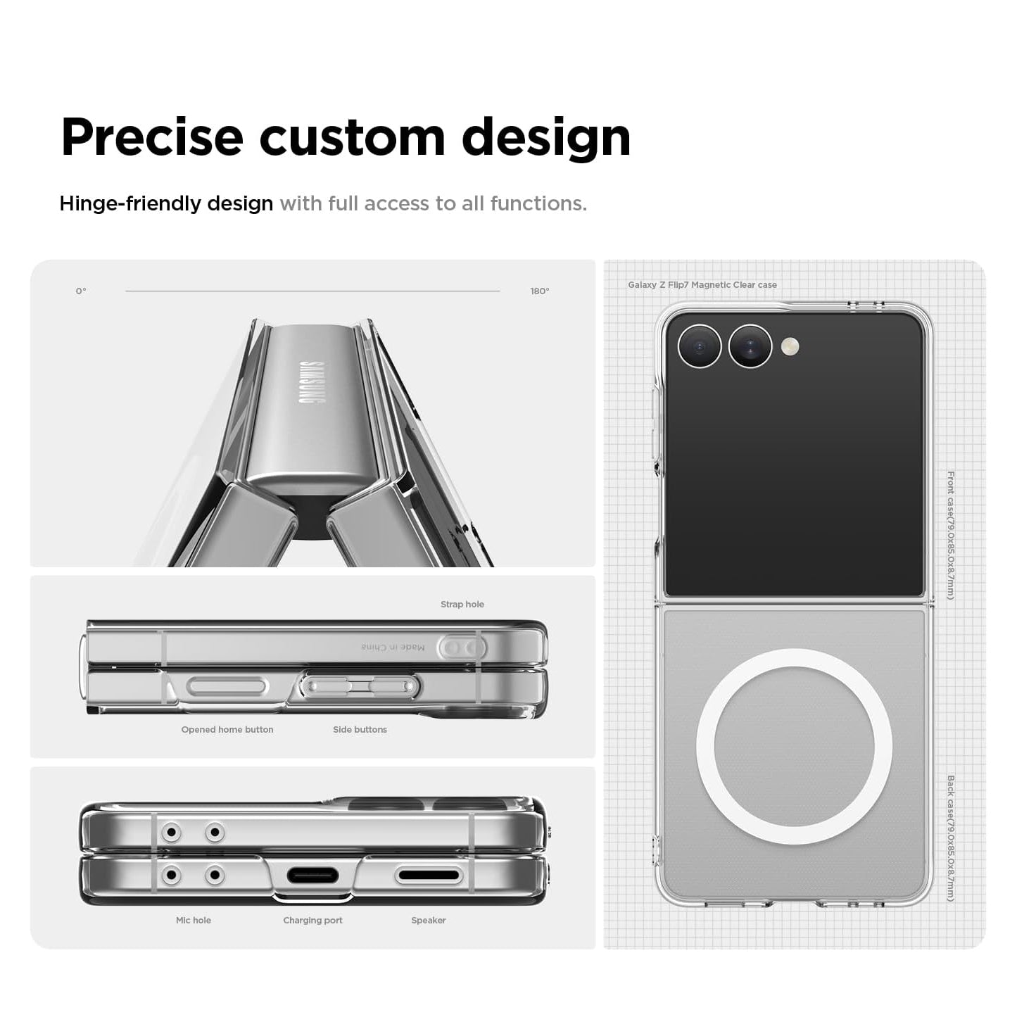 Magnetic Clear Case for Samsung Galaxy Z Flip 7 MagSafe Compatible Magnetic Shockproof Bumper Clear Cover