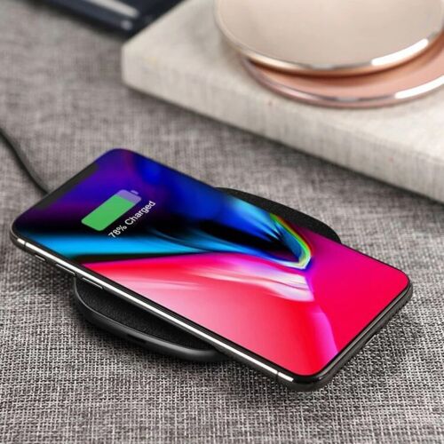10W Fast Charging Pad Wireless Charger None-Slip PU Leather