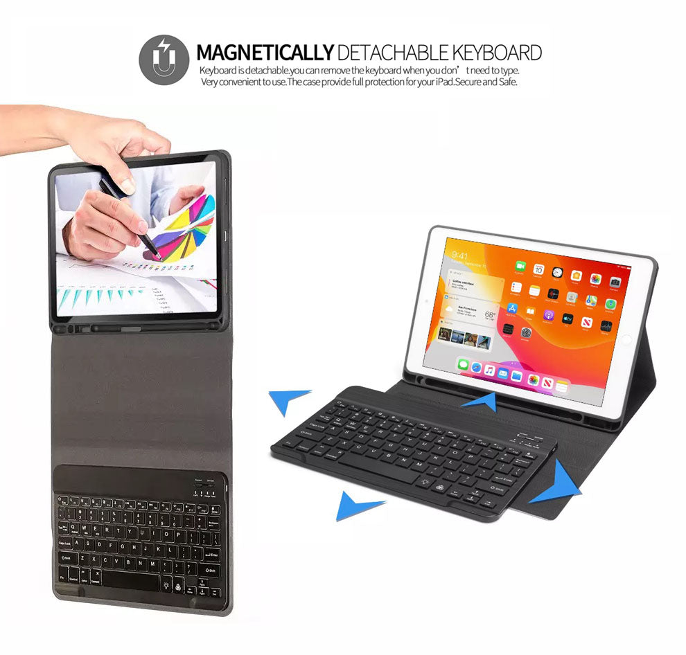 For iPad Bluetooth Keyboard Smart Cover Flip Case