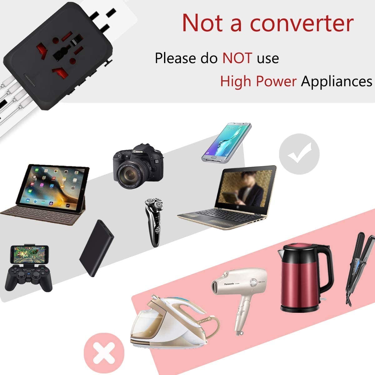 Type-C 3 USB Charger Universal World Travel Adapter EU UK AU US Plug Converter